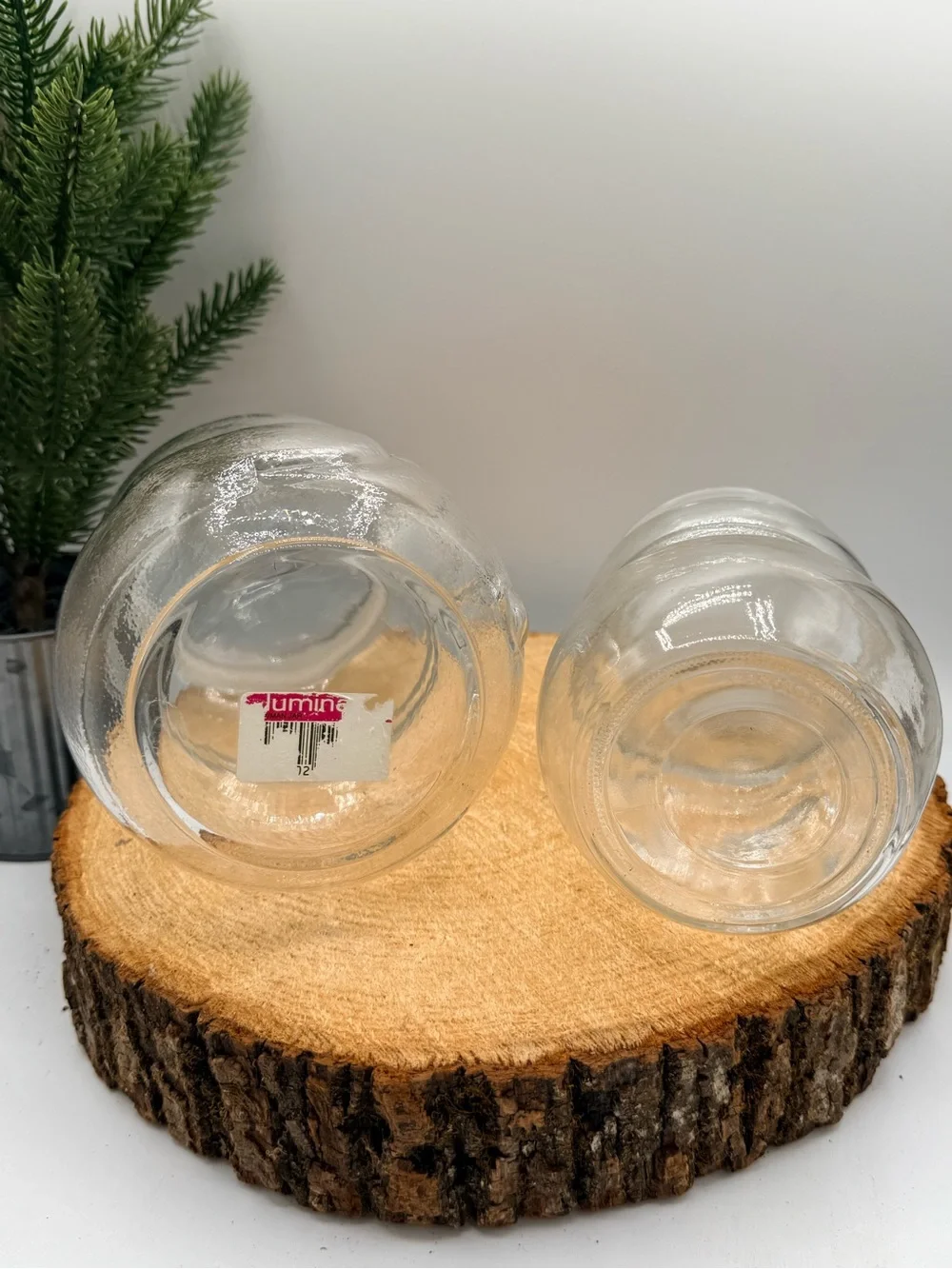 VTG Libbey Glass Snowman Jar Canister Set (2)